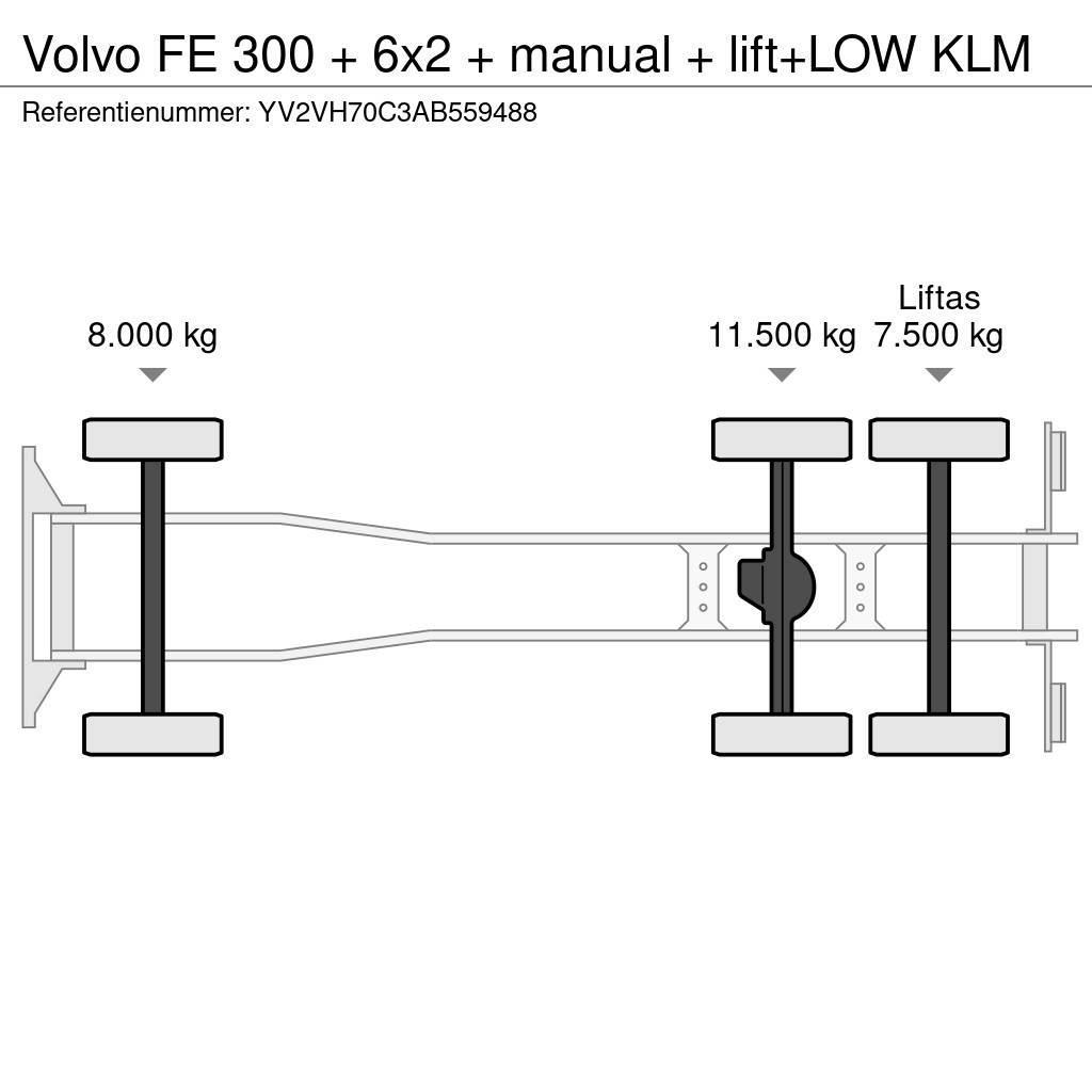 Volvo FE 300 + 6x2 + manual + lift+LOW KLM Furgons