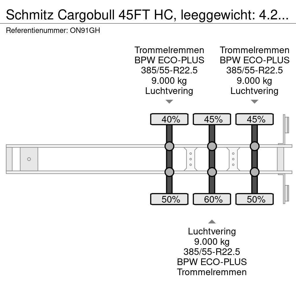 Schmitz Cargobull 45FT HC, leeggewicht: 4.240kg, BPW+trommel, NL-cha Konteinertreileri
