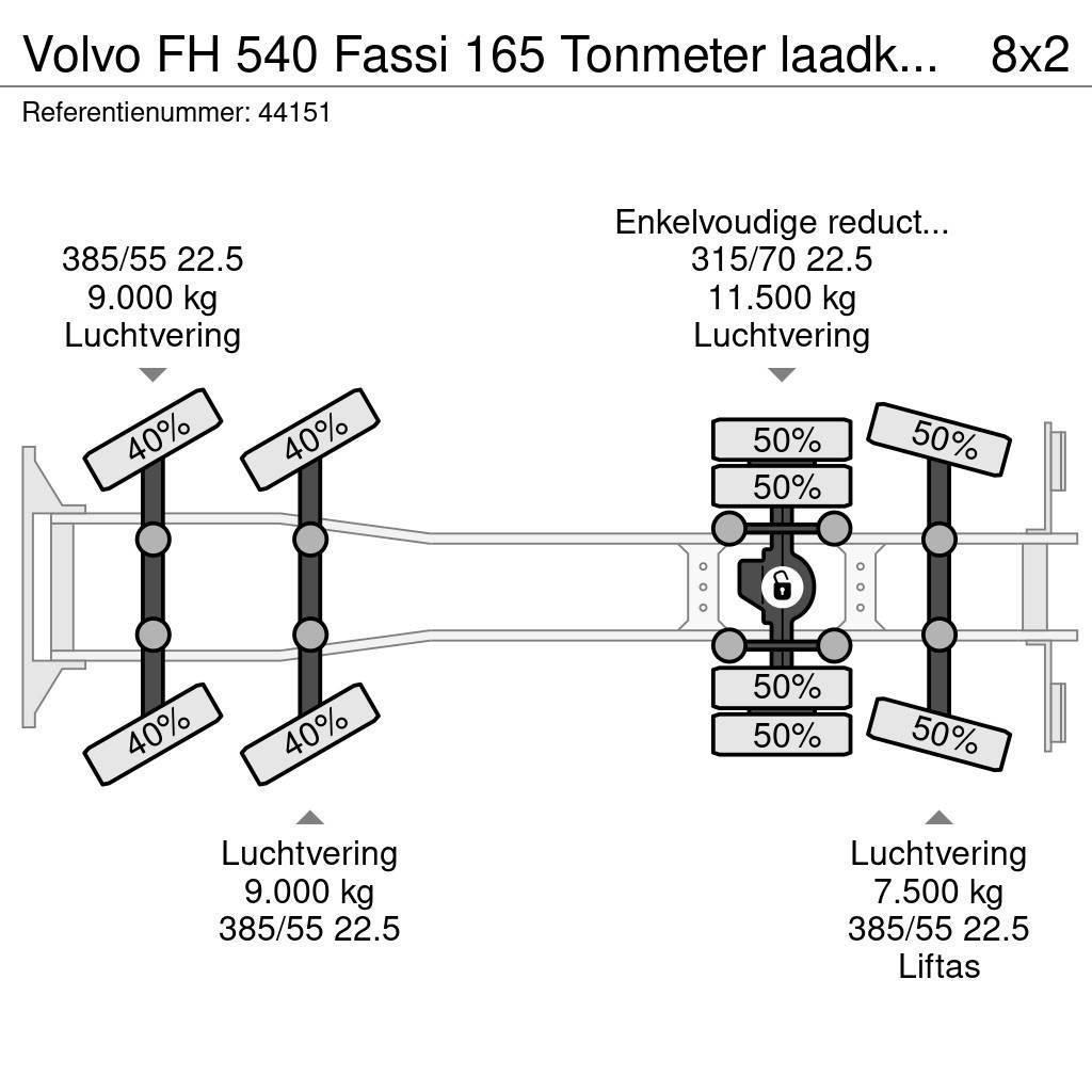 Volvo FH 540 Fassi 165 Tonmeter laadkraan + Fly-Jib Just Visurgājēji celtņi