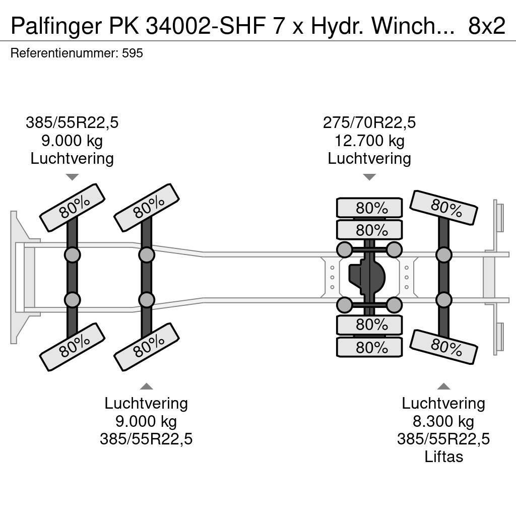 Palfinger PK 34002-SHF  7 x Hydr.  Winch  Scania R580 8x2  E Visurgājēji celtņi