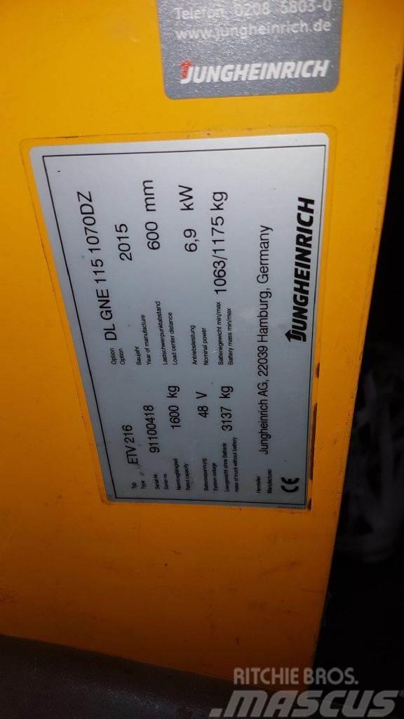 Jungheinrich ETV 216 10700 mm HH Lielaugstuma pārvadātājs