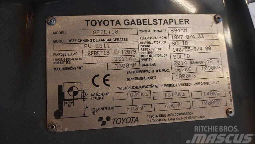 Toyota 8FBET18 // Duplex // SS // 4100 Std. Elektriskie iekrāvēji