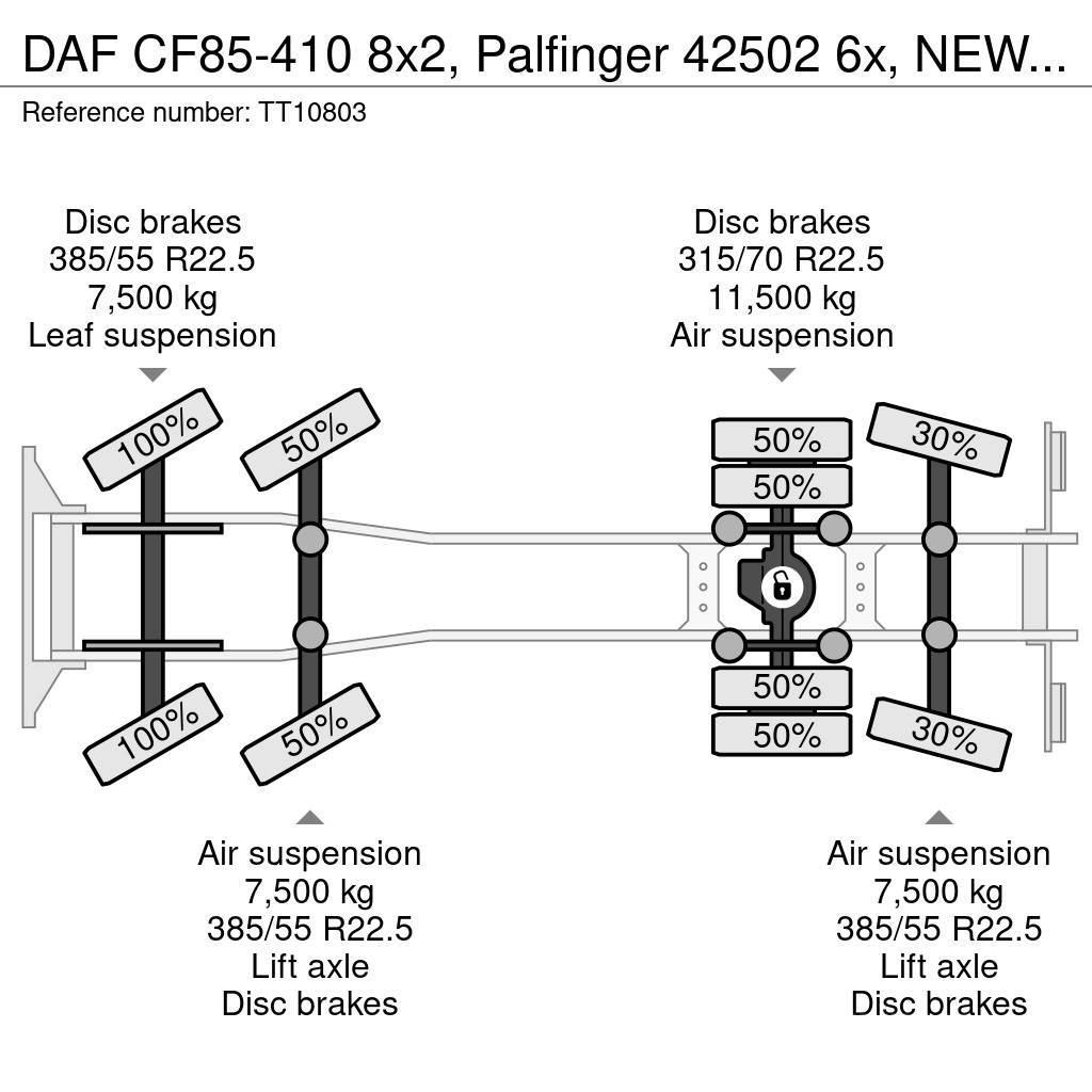 DAF CF85-410 8x2, Palfinger 42502 6x, NEW Engine Visurgājēji celtņi