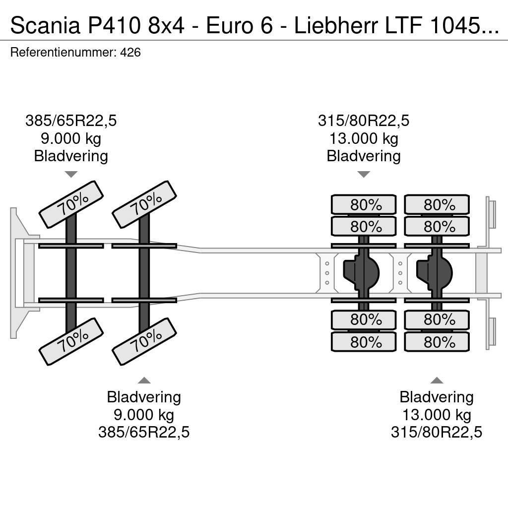 Scania P410 8x4 - Euro 6 - Liebherr LTF 1045-4.1 - Radio Visurgājēji celtņi