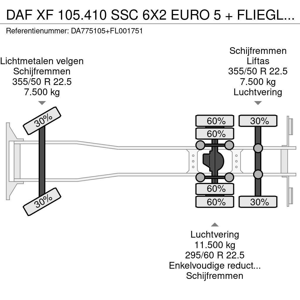 DAF XF 105.410 SSC 6X2 EURO 5 + FLIEGL 2 AXLE Kravas automašīnas - refrižeratori