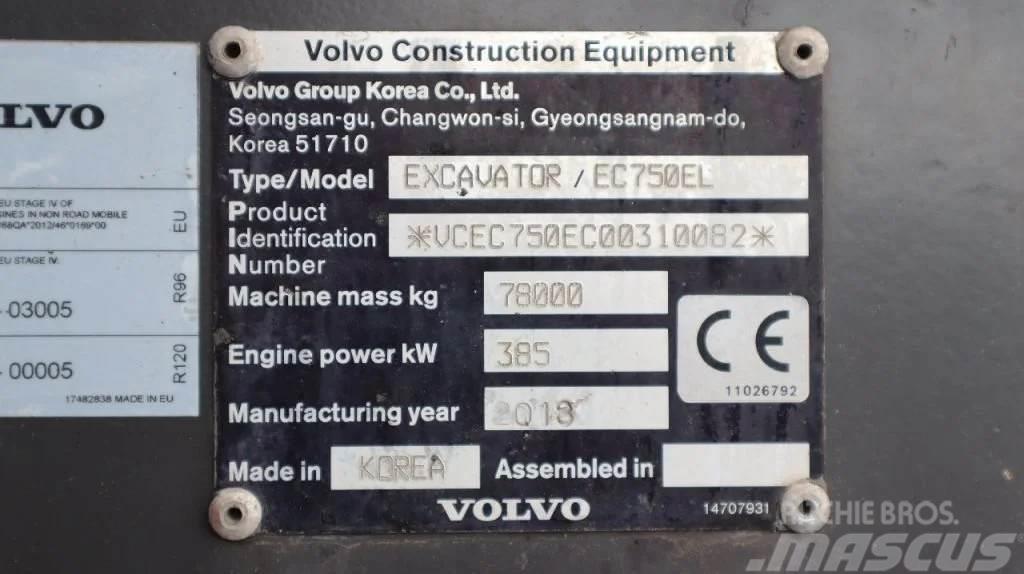 Volvo EC 750 EL | BUCKET | GOOD CONDITION Ekskavatori uz riteņiem