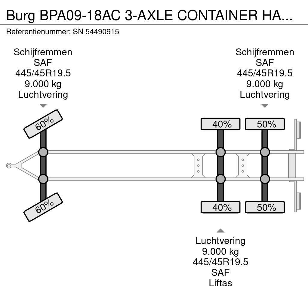 Burg BPA09-18AC 3-AXLE CONTAINER HANGER (SAF AXLES / LI Konteineriekrāvēji