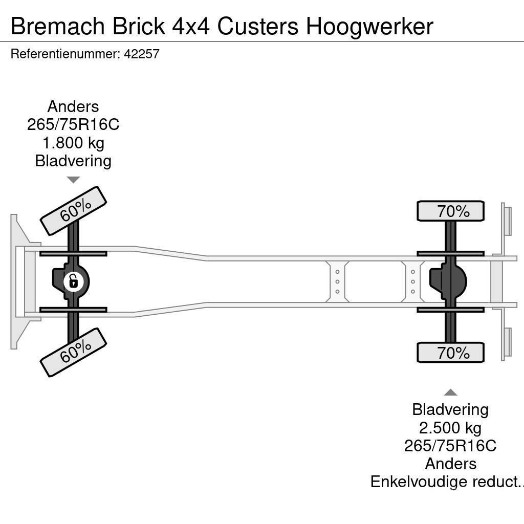  Bremach Brick 4x4 Custers Hoogwerker Pacēlāji uz automašīnas bāzes