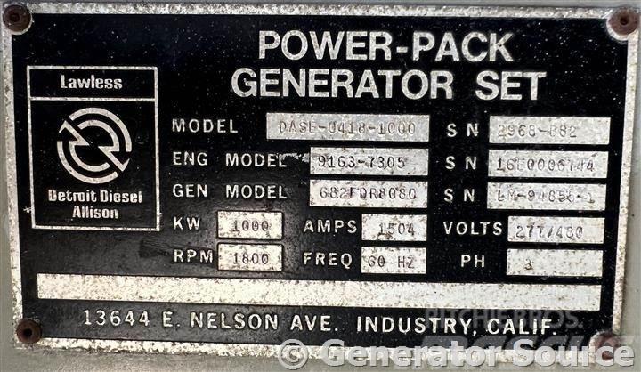 Detroit 1000 kW - JUST ARRIVED Dīzeļģeneratori