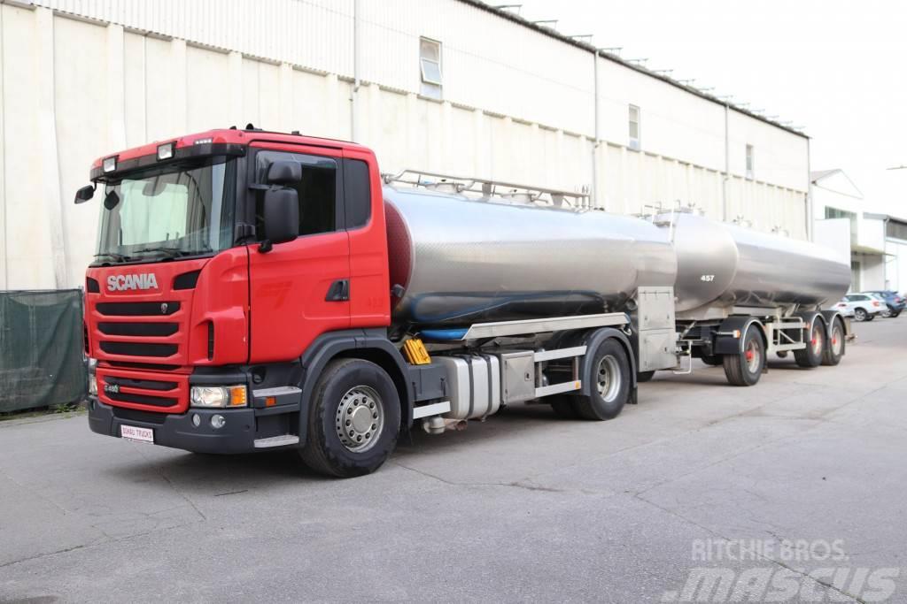 Scania G480 Milchtank isoliert Lkw + Anhänger Autocisterna
