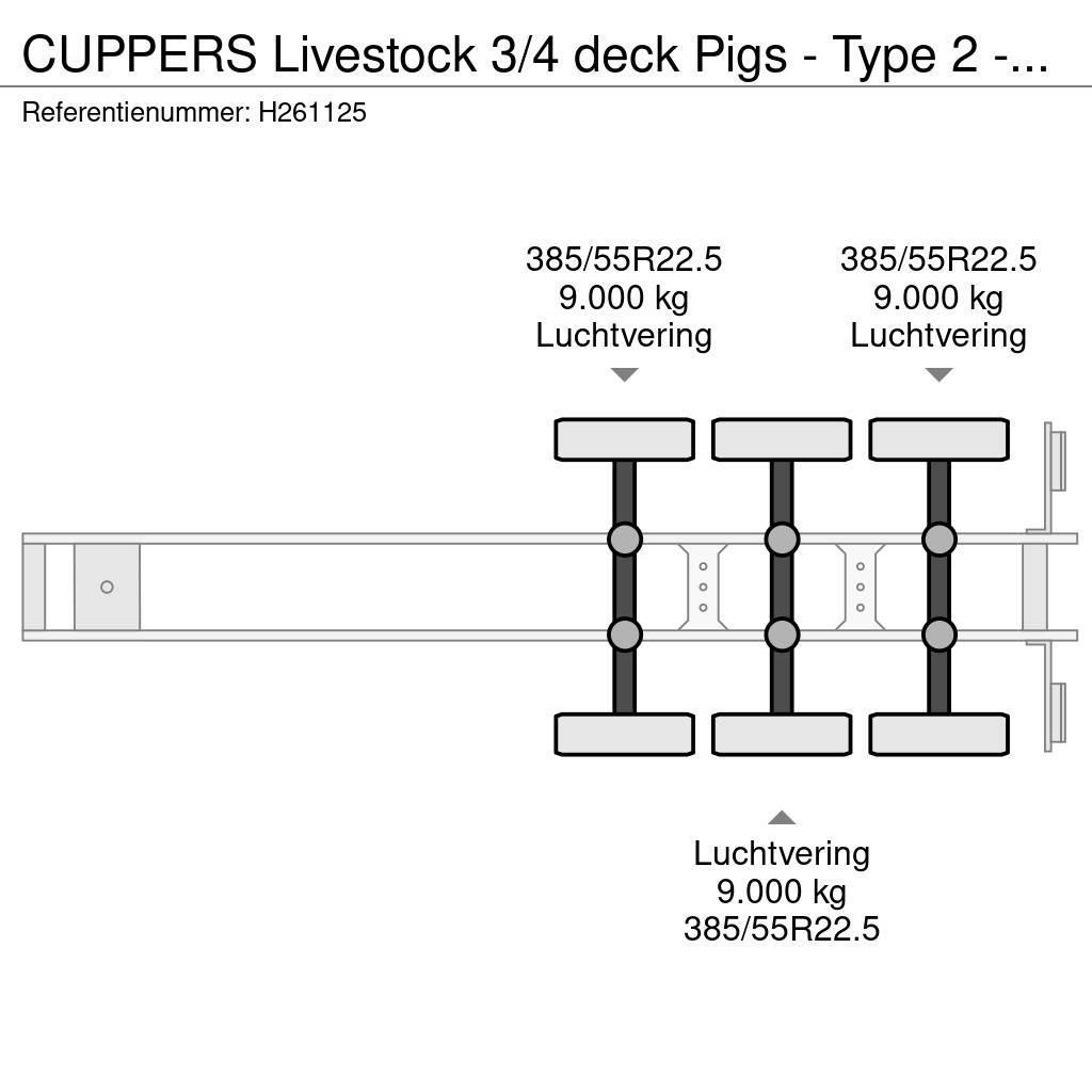  CUPPERS Livestock 3/4 deck Pigs  - Type 2 - Water Dzīvnieku transportēšanas piekabes