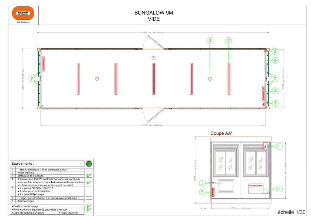  Bungalow 9 m Bureau vide Celtniecības moduļi