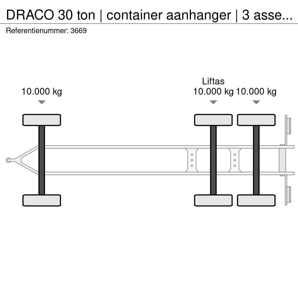 Draco 30 ton | container aanhanger | 3 asser overzetter Konteineriekrāvēji