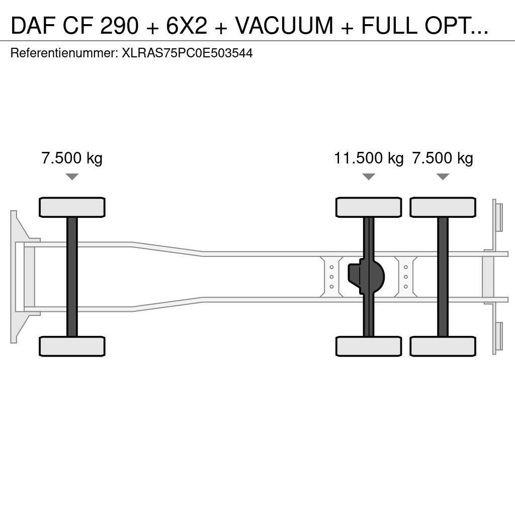 DAF CF 290 + 6X2 + VACUUM + FULL OPTION + EURO 2 Kombinētās vakumsūkņa mašīnas