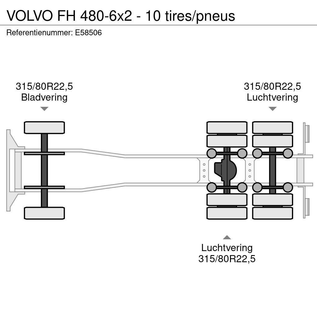 Volvo FH 480-6x2 - 10 tires/pneus Smagās mašīnas ar konteineriem