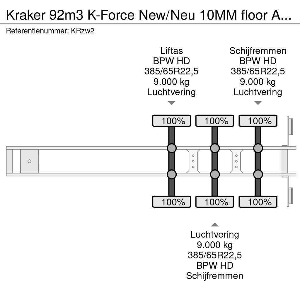 Kraker 92m3 K-Force New/Neu 10MM floor Alcoa's Liftachse Kustīgo grīdu puspiekabes