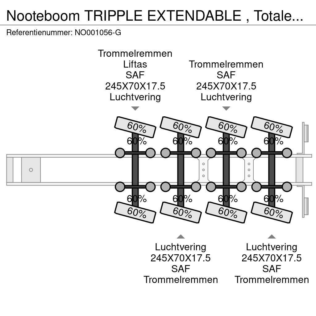 Nooteboom TRIPPLE EXTENDABLE , Totale 47,95 M 4 AXEL STEERIN Zemie treileri