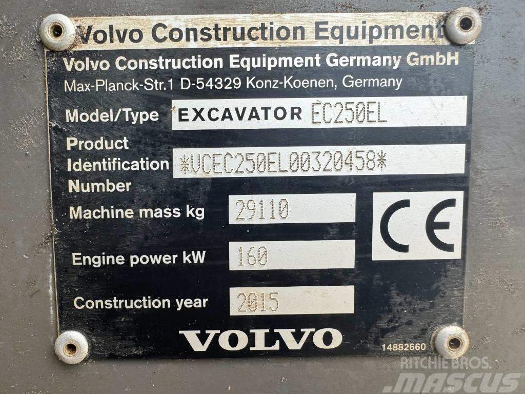 Volvo EC250EL Excellent Working Condition / CE Kāpurķēžu ekskavatori