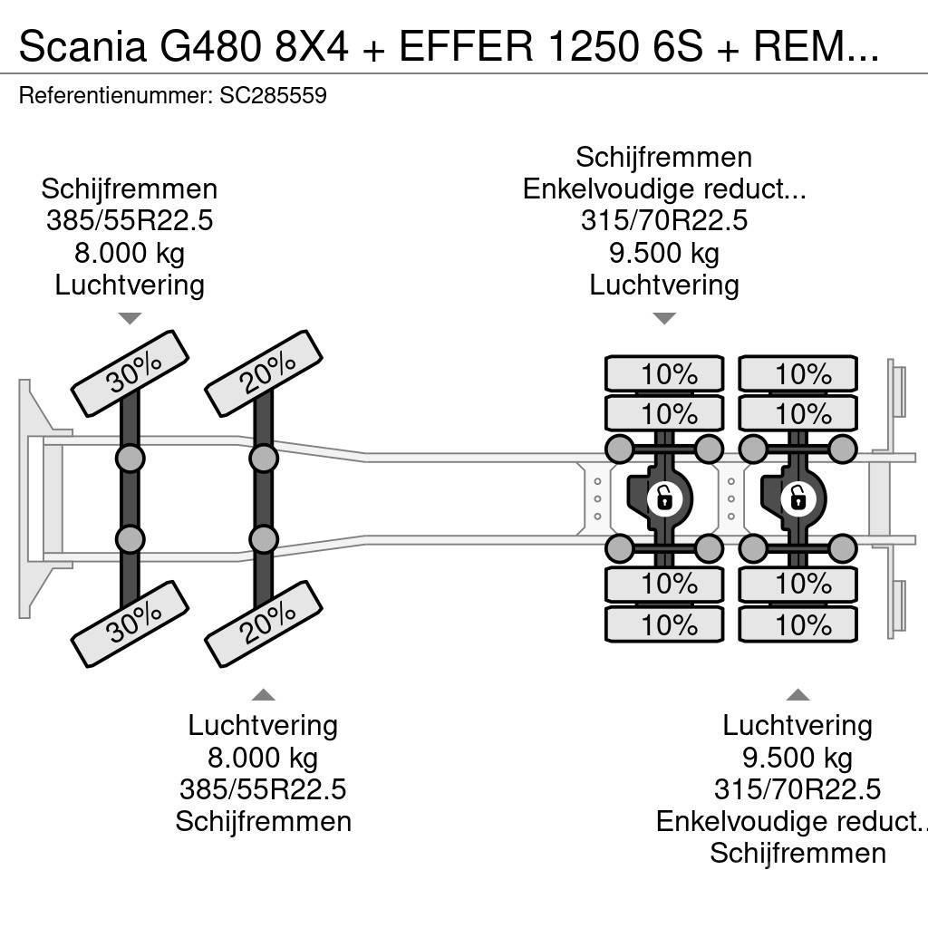 Scania G480 8X4 + EFFER 1250 6S + REMOTE + WINCH - 6+3 EX Visurgājēji celtņi