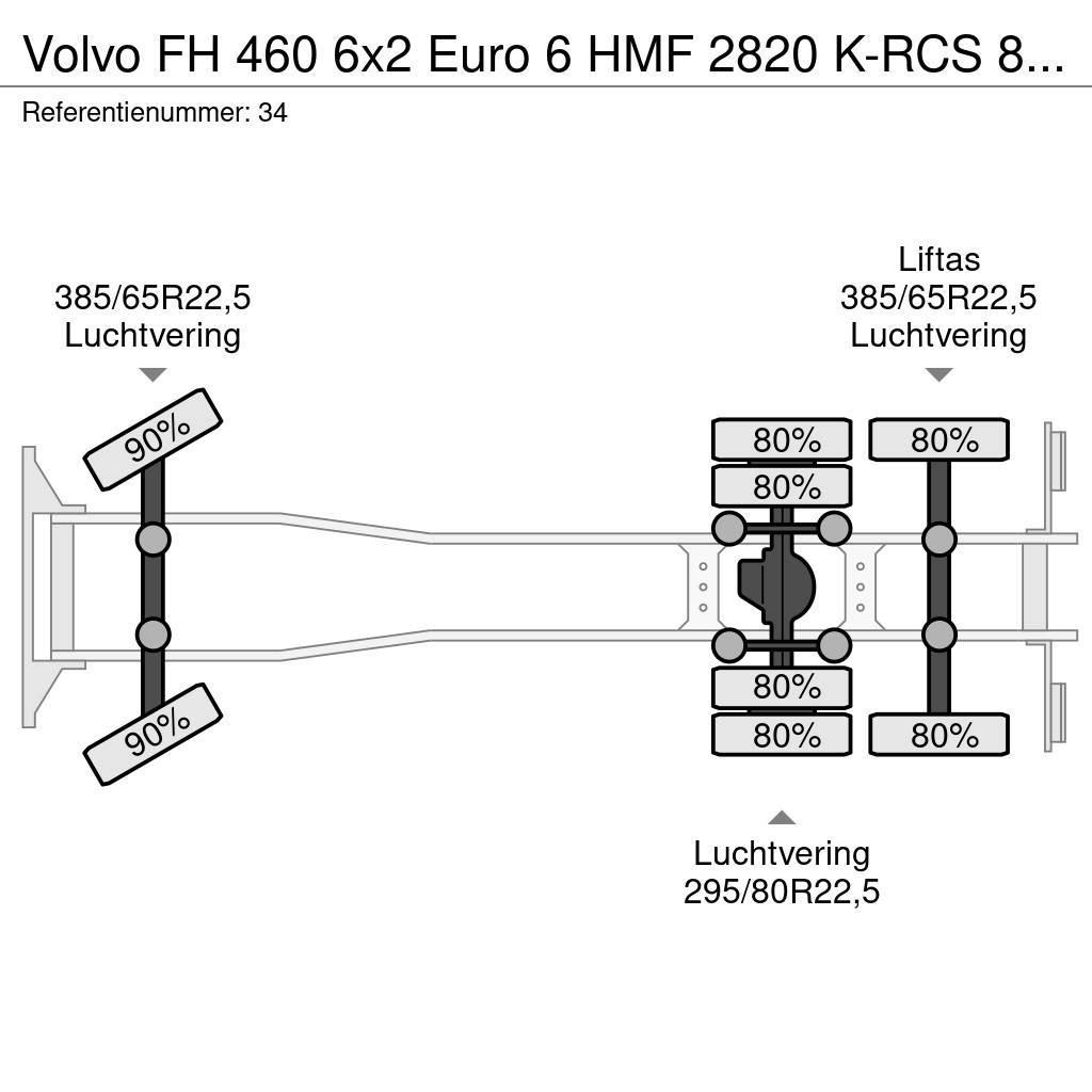 Volvo FH 460 6x2 Euro 6 HMF 2820 K-RCS 8 x Hydr Crane Ye Visurgājēji celtņi
