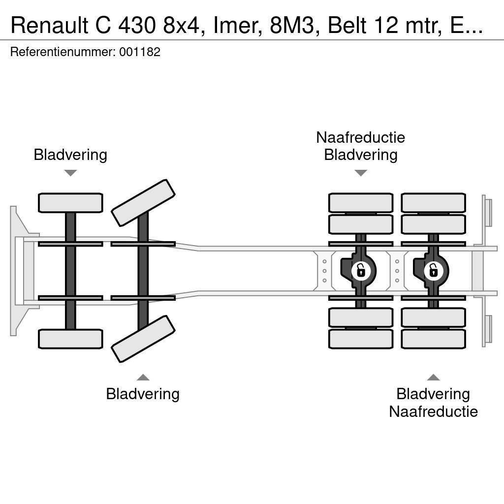 Renault C 430 8x4, Imer, 8M3, Belt 12 mtr, EURO 6, Remote Betonvedēji