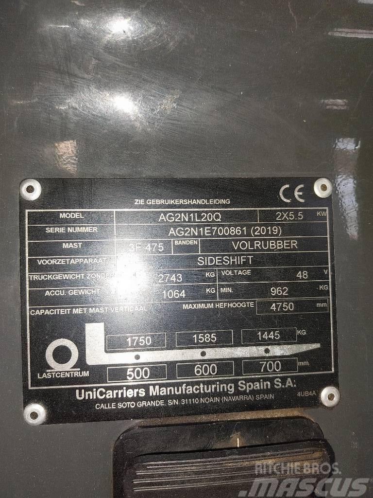 UniCarriers AG2N1L20Q Elektriskie iekrāvēji