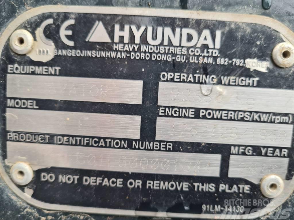 Hyundai HX 220 L Kāpurķēžu ekskavatori