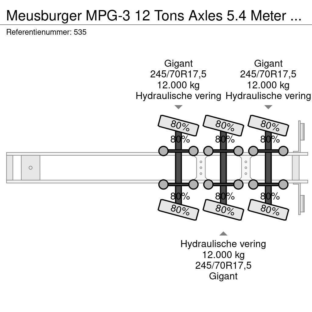 Meusburger MPG-3 12 Tons Axles 5.4 Meter extand. 4 Meter Exte Tents puspiekabes