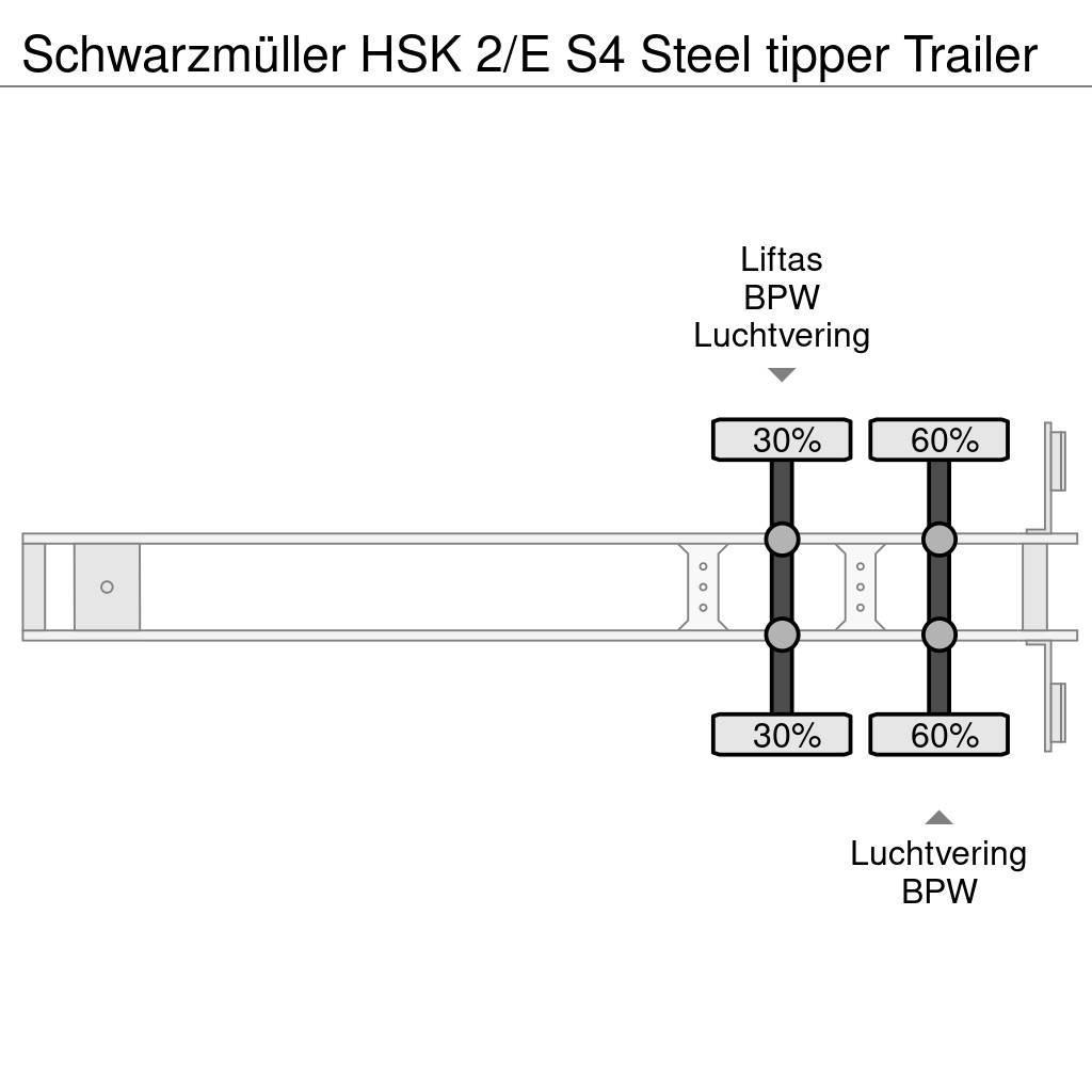 Schwarzmüller HSK 2/E S4 Steel tipper Trailer Piekabes pašizgāzēji