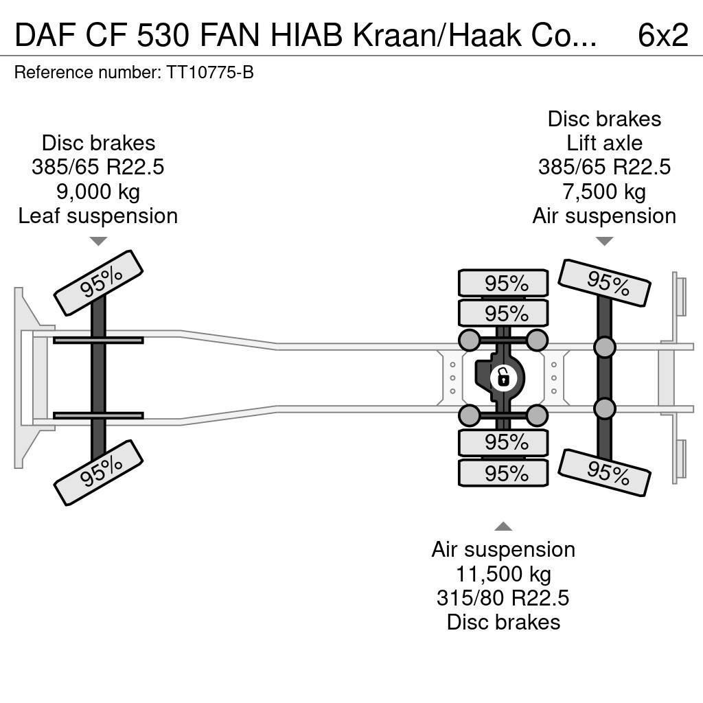 DAF CF 530 FAN HIAB Kraan/Haak Combikeuring 12-2030 Visurgājēji celtņi