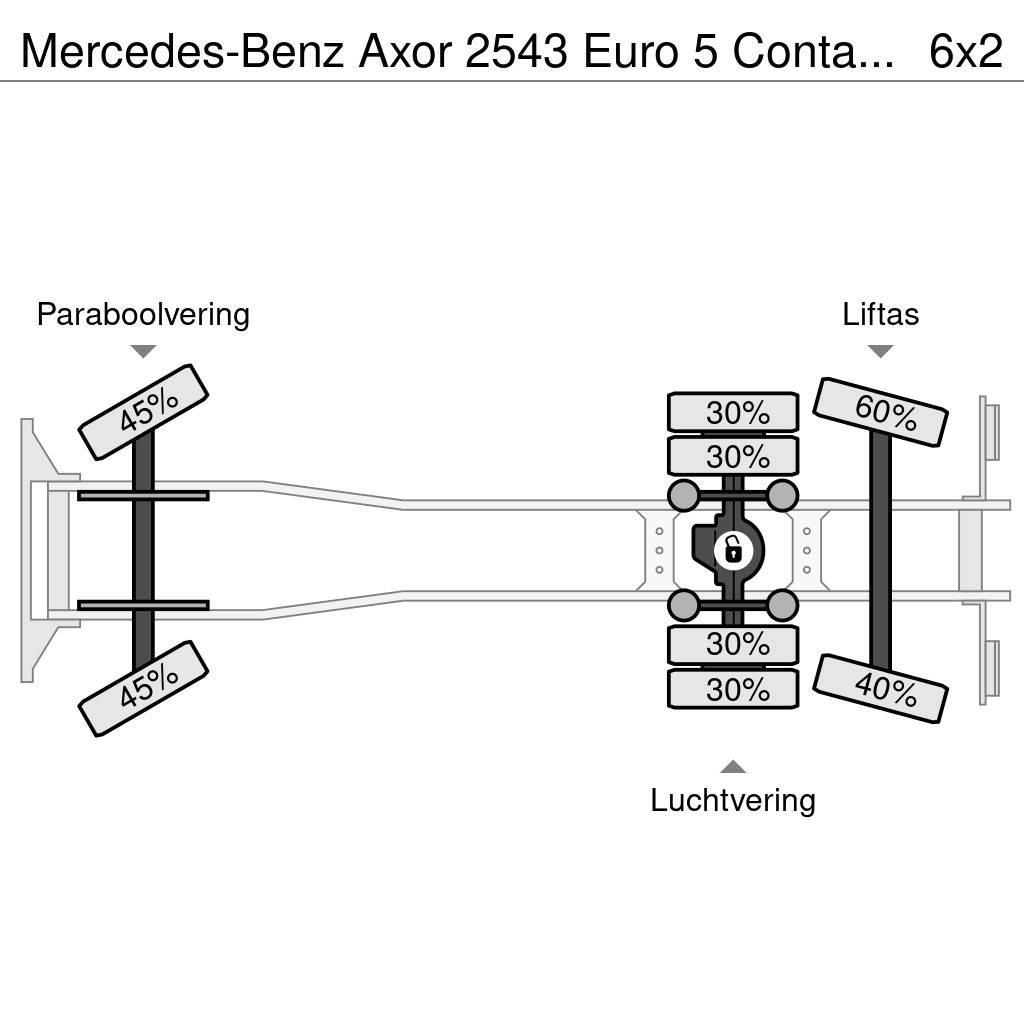 Mercedes-Benz Axor 2543 Euro 5 Container Kraan HMF Treileri ar āķi