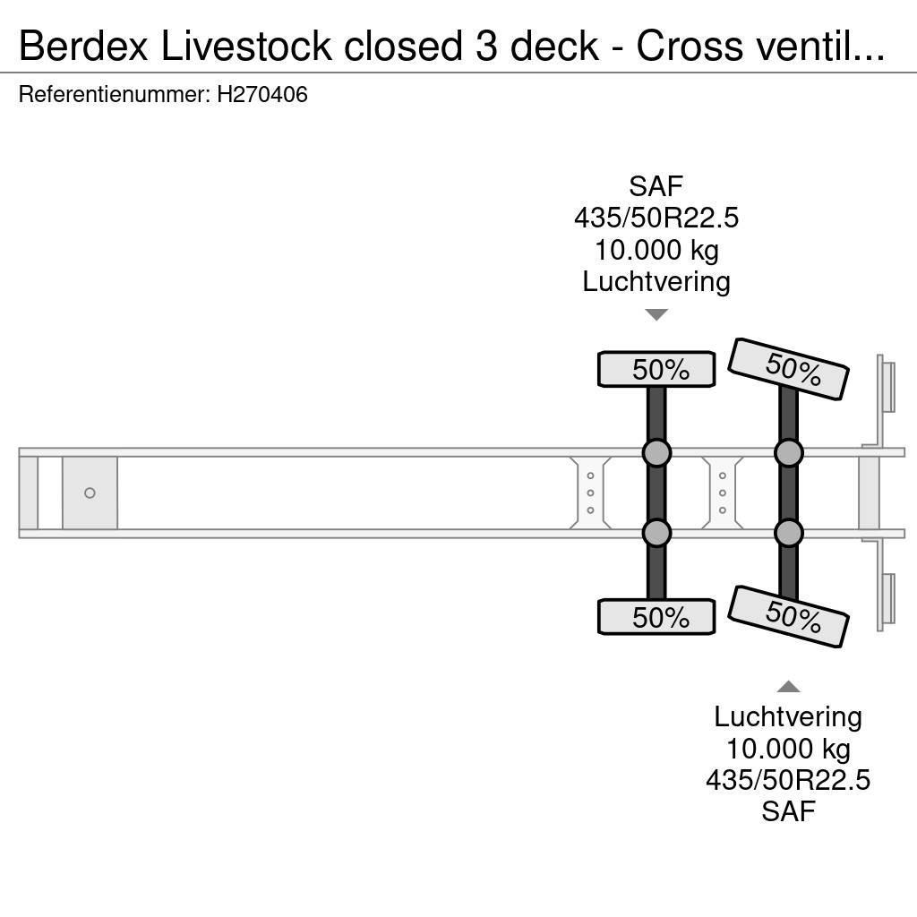  Berdex Livestock closed 3 deck - Cross ventilated Dzīvnieku transportēšanas piekabes