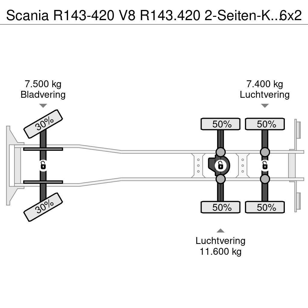 Scania R143-420 V8 R143.420 2-Seiten-Kipper 6x2 Manualget Pašizgāzējs