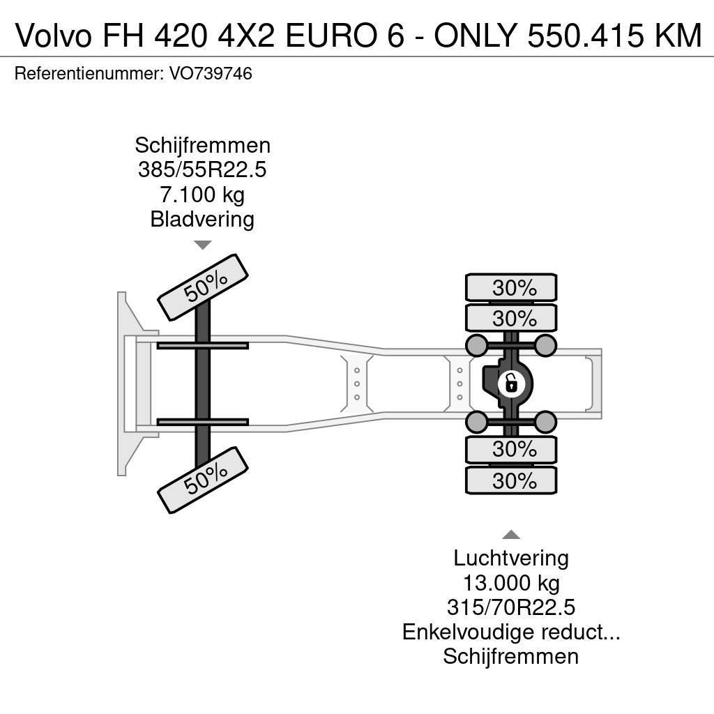 Volvo FH 420 4X2 EURO 6 - ONLY 550.415 KM Vilcēji