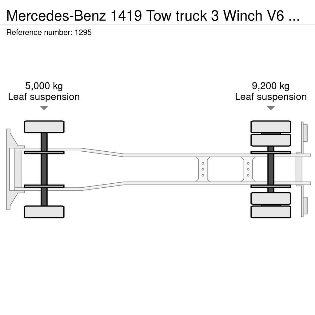 Mercedes-Benz 1419 Tow truck 3 Winch V6 Very Clean Condition Evakuators ar manipulatoru