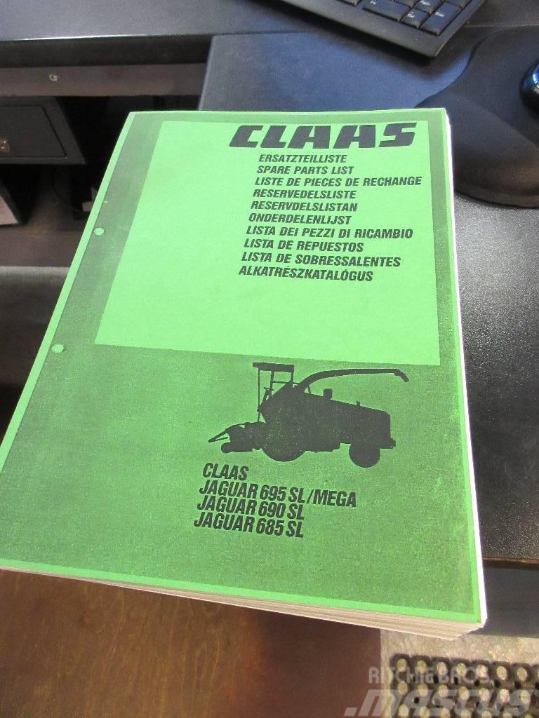 CLAAS Jaguar 695 varaosaluettelo/spare part list Cits lopbarības novācēju, kombainu aprīkojums