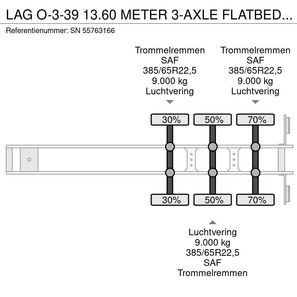 LAG O-3-39 13.60 METER 3-AXLE FLATBED (4 IDENTICAL UNI Tents treileri