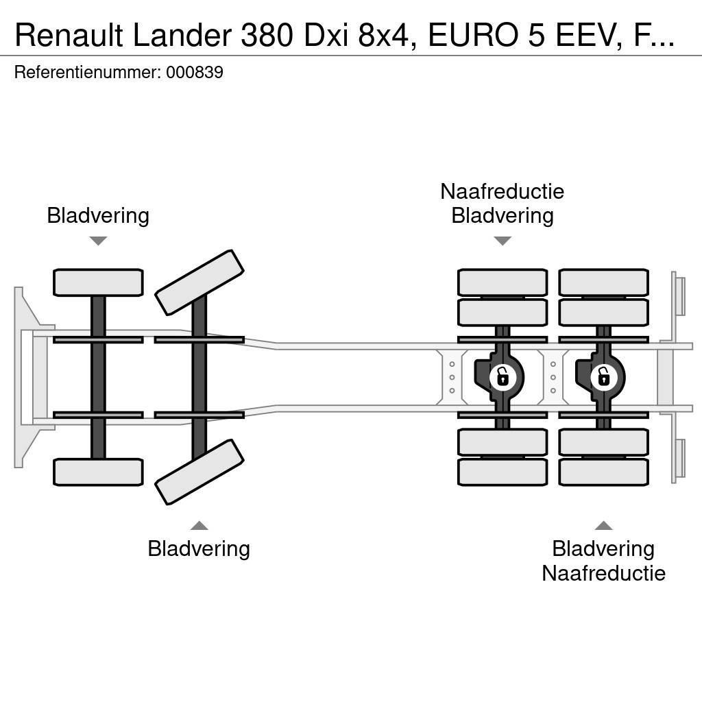 Renault Lander 380 Dxi 8x4, EURO 5 EEV, Fassi, Remote, Ste Platformas/izkraušana no sāniem
