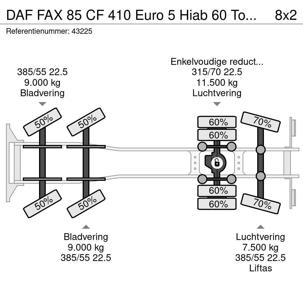 DAF FAX 85 CF 410 Euro 5 Hiab 60 Tonmeter laadkraan Visurgājēji celtņi
