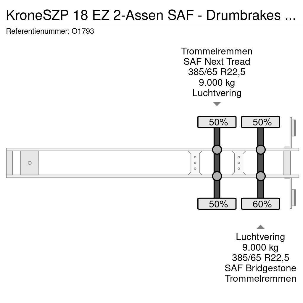 Krone SZP 18 EZ 2-Assen SAF - Drumbrakes - 20FT connecti Konteinertreileri