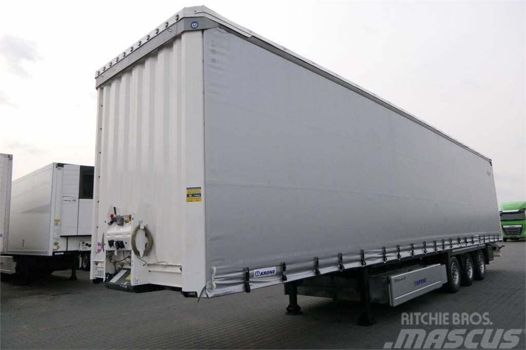 Krone CURTAINSIDER / MEGA / LIFTED ROOF & AXLE / PALLET  Tents puspiekabes