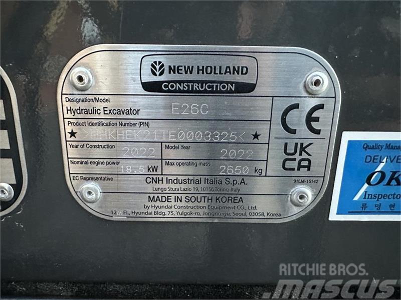 New Holland E26C Mini ekskavatori < 7 t