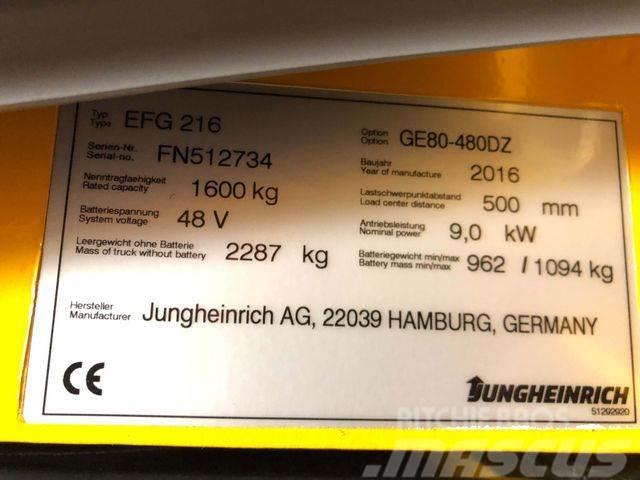 Jungheinrich EFG216 - 4.8 M HUBHÖHE -BATTERIE 91% -TRIPLEX Autokrāvēji - citi