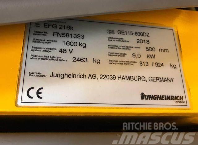 Jungheinrich EFG216k - 6 M HUBHÖHE -BATTERIE 86% -NEUWERTIG Autokrāvēji - citi