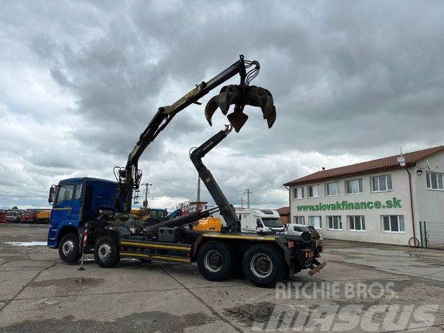 MAN TGA 41.460 for containers and scrap + crane 8x4 Smagās mašīnas ar celtni