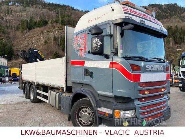 Scania R410 mit Kran Palfinger PK20002EH Platformas/izkraušana no sāniem