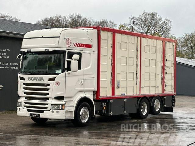 Scania R490 EU6 6x2 4.Stock Menke m. Hubdach &amp; Tränke Dzīvnieku pārvadāšanas transports