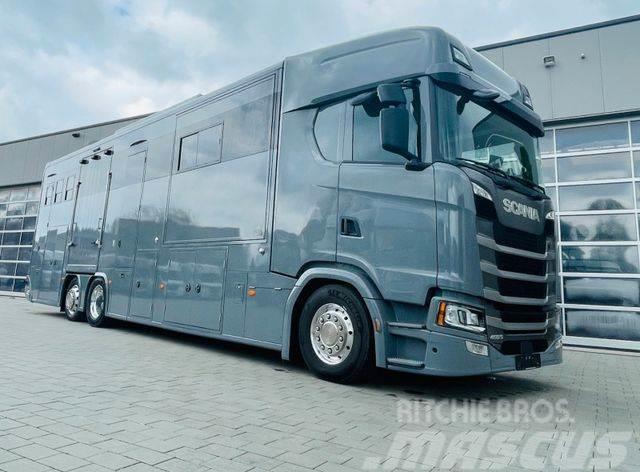 Scania S 450 Doppel Pop-out Pop-Up Pferdetransporter Dzīvnieku pārvadāšanas transports