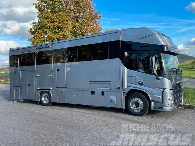 Volvo FM 380, 5 Pferde,Wohnung m Pop Out Dzīvnieku pārvadāšanas transports
