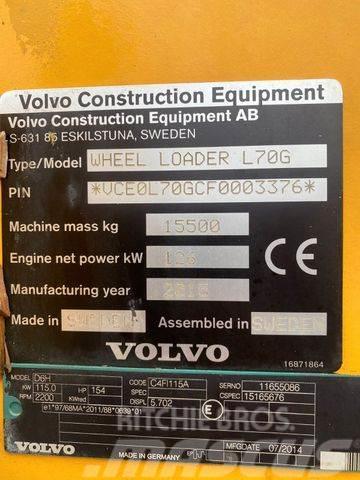 Volvo L70G **BJ. 2015 *19460H/Klima/Hochkippschaufel * Iekrāvēji uz riteņiem